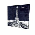Fondo 16 x 16 in. Paris Blue Print & Eiffel Tower-Print on Canvas FO3337979